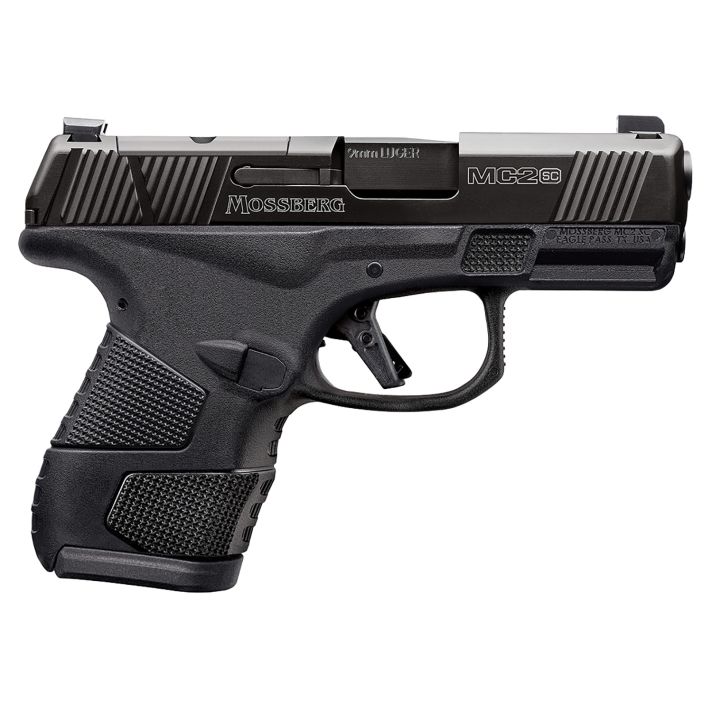 Mossberg 89044 MC2sc Sub-Compact 9mm Luger 3.40" 14+1,11+1 Matte Black DLC Stainless Steel with Optics Cut Aggressive Textured Black Polymer Grip Tritium Pro Night Sights (No Safety)