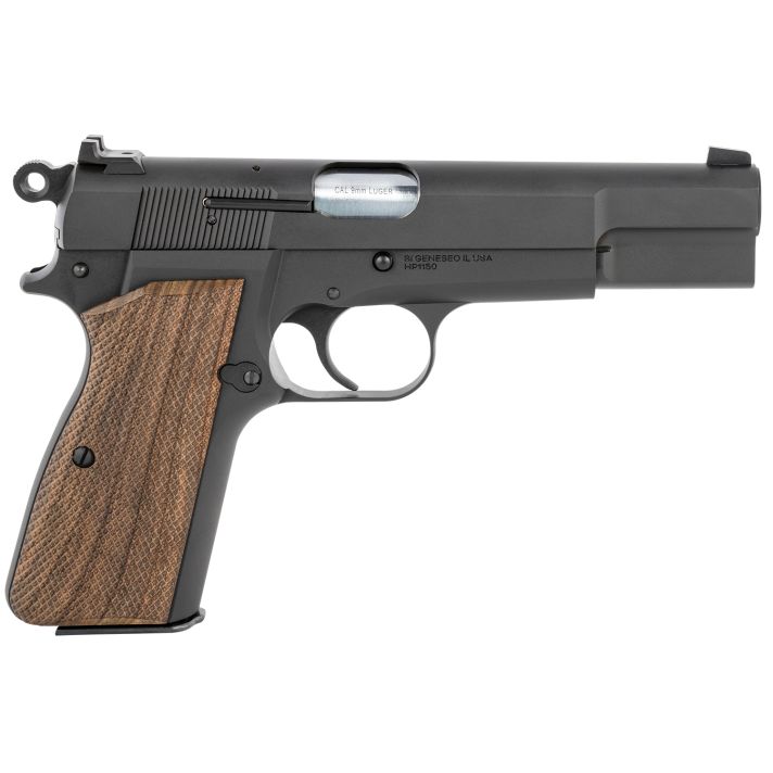 Springfield Armory HP9201 SA-359mm Luger 15+1 4.70" Stainless Steel Barrel, Matte Blued Serrated Carbon Steel Slide & Frame w/Beavertail, Checkered Walnut Grip