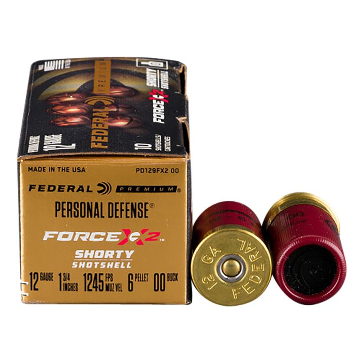 Federal PD129FX200 Premium Force X2 12Gauge 1.75" 6Pellets 00BuckShot 10 Per Box/10 Case