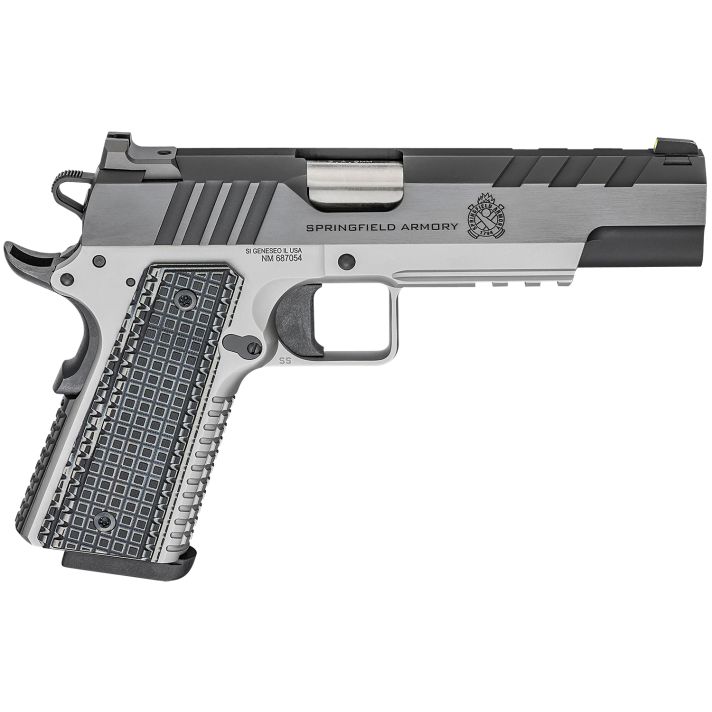 Springfield Armory PX9219L 1911 Emissary 9mm Luger 5" 9+1 Stainless Steel Frame Blued Carbon Steel with Tri-Top Cut Slide Black VZ Thin-Line G10 Grip Fiber Optic Front Sight Includes 2 Mags