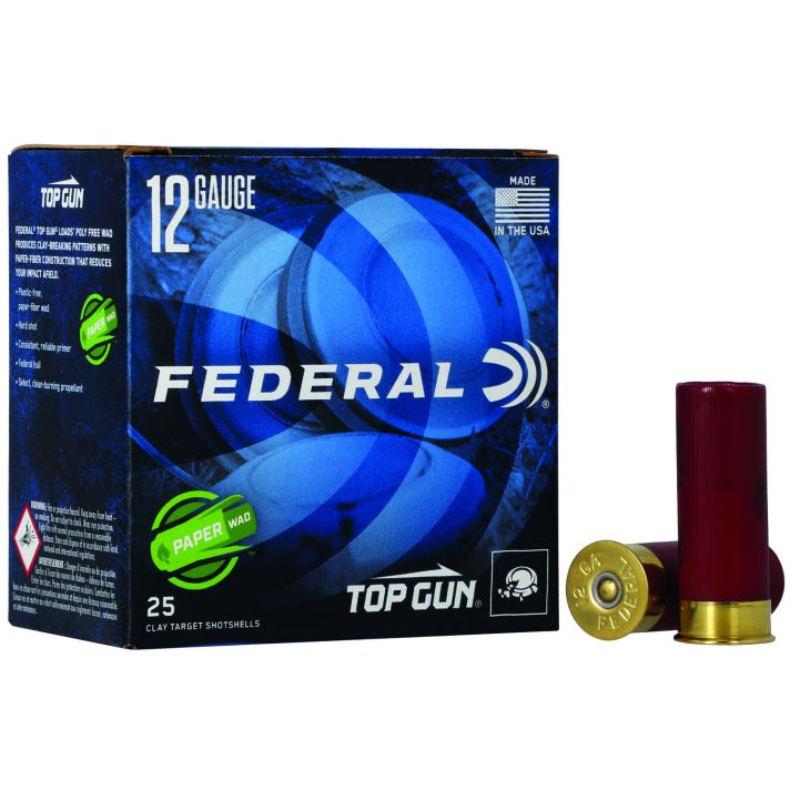 Federal TG12W8 Top Gun Paper Wad 12Gauge 2.75" 1 1/8oz 8Shot 25 Per Box/10 Case