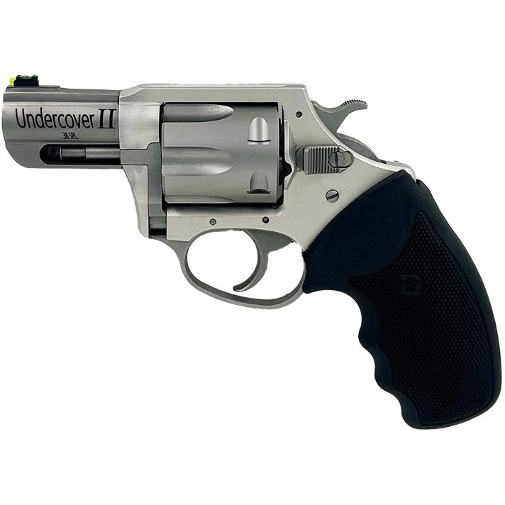 Charter Arms 53620 Undercover II Large 38 Special, 6 Shot 2.20" Matte Stainless Steel Barrel & Cylinder, Anodized Aluminum Frame w/Black Finger Grooved Rubber Grip, Exposed Hammer