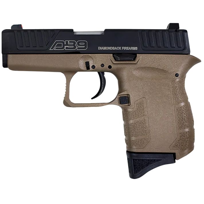 Diamondback DB0200P061 DB9 Gen4 Micro-Compact Frame 9mm Luger 6+1, 3.10" Stainless Steel Barrel, Black Nitride Serrated Stainless Steel Slide, Flat Dark Earth Polymer Frame & Grip