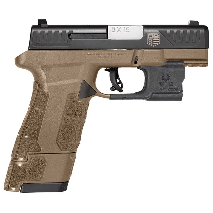 Diamondback DB0301P061 DBAM29 Sub-Compact 9mm Luger 3.50" 17+1 Flat Dark Earth Black Nitride Stainless Steel Slide Black Polymer Grip with Viridian Laser & Holster