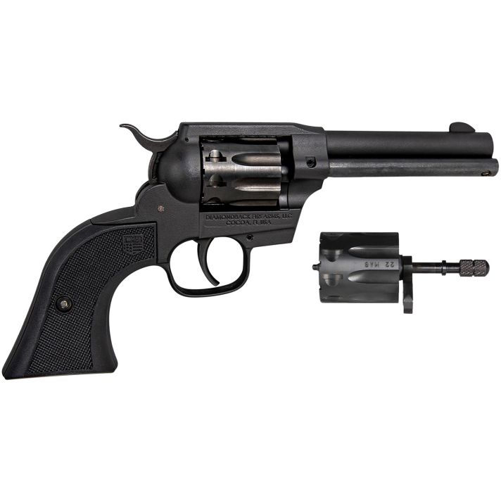 Diamondback DB0500A001 Sidekick22 LR/22 WMR 9 Shot, 4.50" Black Cerakote Steel Barrel & Cylinder, Black Cerakote Zinc Alloy Frame Black Checkered Grips, Hammer Safety, Exposed Hammer