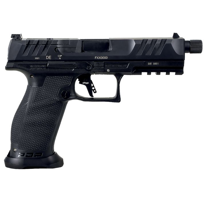 Walther Arms 2858142 PDP Pro SD 9mm Luger 10+1 5.10" Threaded Barrel, Black, Optic Cut/Serrated Slide, Polymer Frame with Pic. Rail, Performance Duty Grip, Flared Magwell