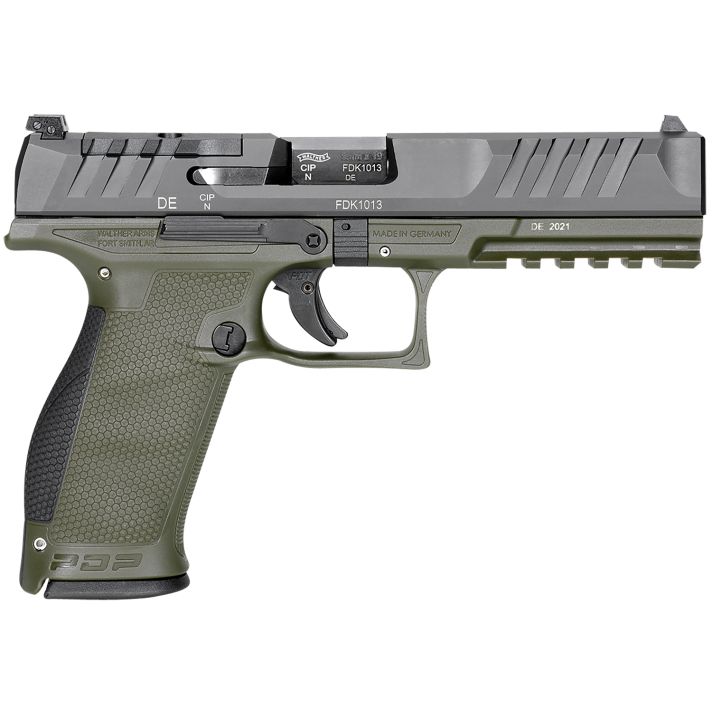 Walther Arms 2858398 PDP Optic Ready 9mm Luger 5" 18+1 Black Steel Slide Performance Duty TexturedPolymer Grip (Full Size)