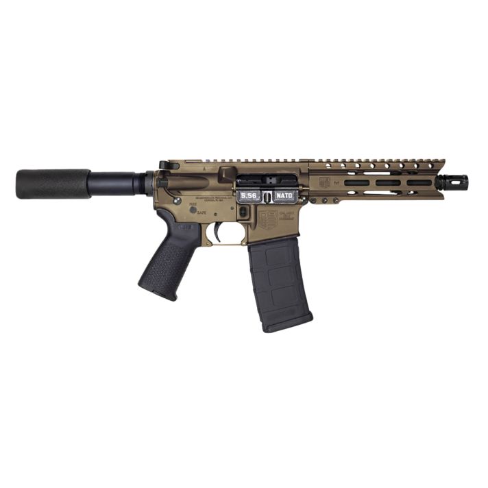 Diamondback DB1912K071 DB155.56x45mm NATO 30+1 7" Black Nitride Threaded Barrel, M-LOK Handguard, Midnight Bronze Aluminum Picatinny Rail Receiver, Black Buffer Tube, Black Magpul Grip, Right Hand