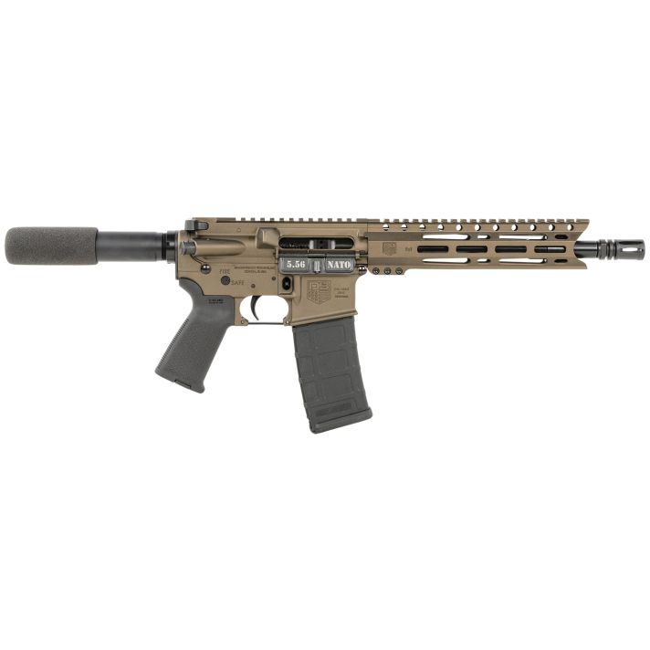 Diamondback DB1915K071 DB155.56x45mm NATO 30+1 10" Black Nitride Threaded Barrel, M-LOK Handguard, Midnight Bronze Aluminum Picatinny Rail Receiver, Black Buffer Tube, Black Magpul Grip, Right Hand