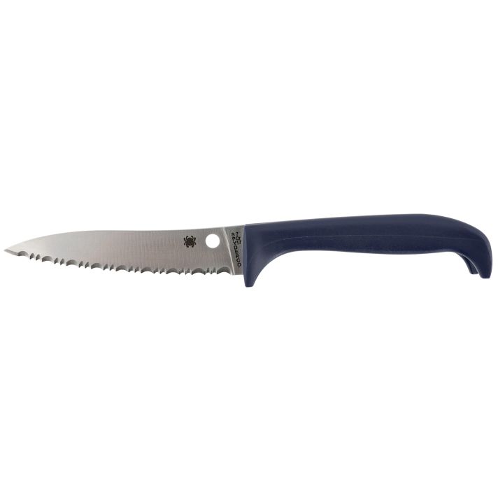 Spyderco K20SPR Counter Puppy3.48" Fixed Serrated 7Cr17MoV SS Blade Purple Plastic Handle