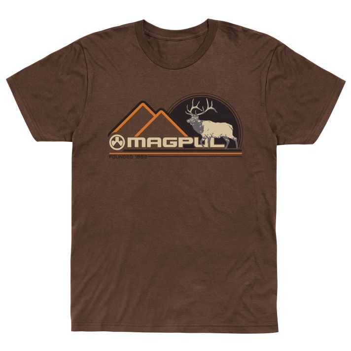 Magpul MAG1234-203-S WapitiBrown Heather Cotton/Polyester Short Sleeve Small