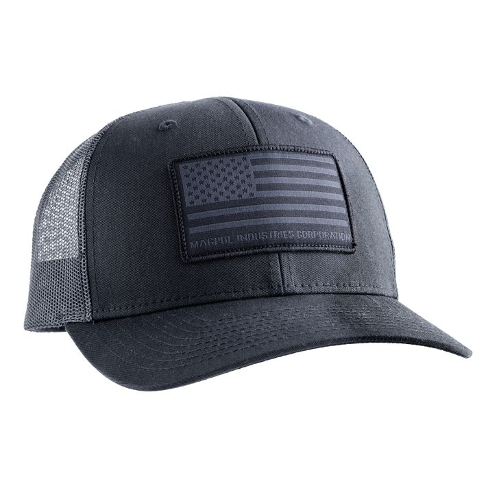 Magpul MAG1215-001 StandardBlack Adjustable Snapback OSFA Structured Woven American Flag Patch