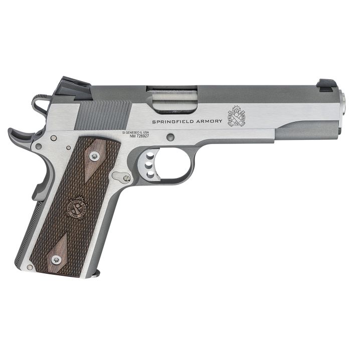Springfield Armory PX9420S 1911 Garrison 45 ACP 7+1 5" Stainless Match Grade Steel Barrel, Serrated Stainless Steel Slide, Stainless Steel Frame w/Beavertail, Thin-Line Wood Grip