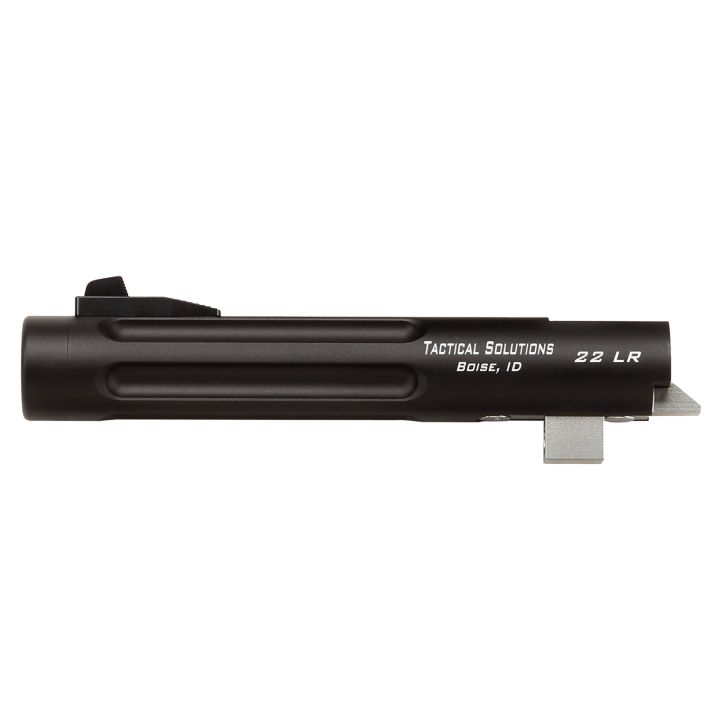 Tactical Solutions TL55TEMBRF Trail-Lite Barrel 22 LR 5.50" Black Matte Finish 6061-T6 Aluminum Material with Fluting, Threading & Fiber Optic Front Sight for Browning Buck Mark