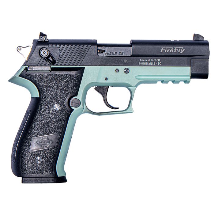 GSG GERG2210FFM FireFly22 LR 10+1 4" Black Serrated Slide, Mint Zinc Alloy w/Accessory Rail Frame, Black Polymer Grip