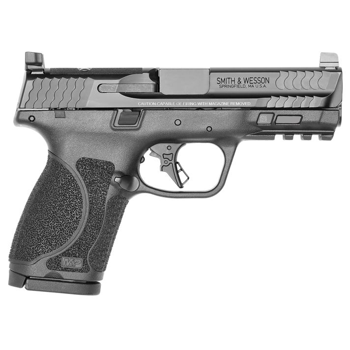 Smith & Wesson 13563 M&P M2.0Compact 9mm Luger 15+1, 4" Black Armornite Steel Barrel & Optic Cut/Serrated Slide, Matte Black Polymer Frame w/Picatinny Rail