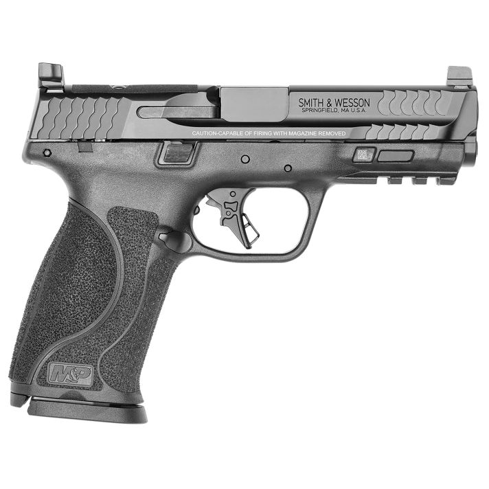 Smith & Wesson 13564 M&P M2.0Full Size 9mm Luger 17+1, 4.25" Black Armornite Stainless Steel Barrel & Optic Ready/Serrated Slide, Matte Black Polymer Frame w/Picatinny Rail