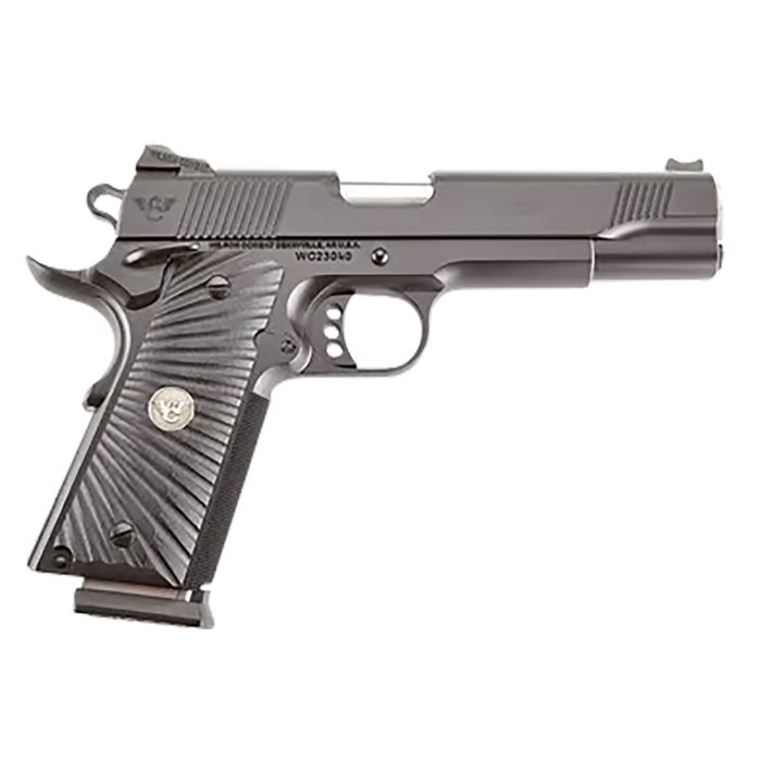 Wilson Combat CQBFS45A 1911 CQB Full Size Frame 45 ACP 8+1 5" Match Grade Barrel, Black Serrated Carbon Steel Slide, Black Armor-Tuff Carbon Steel Frame w/Beavertail, Black G10 Starburst Grip