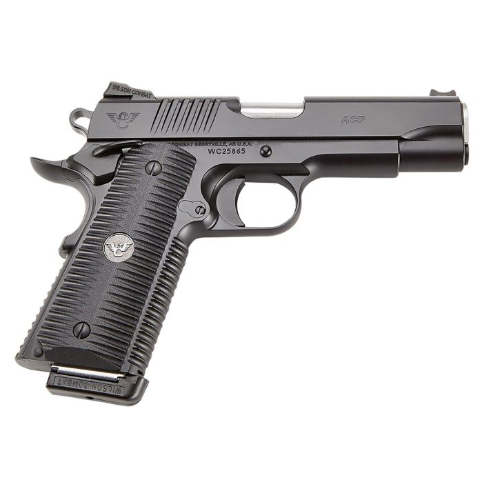 Wilson Combat ACPFS9A ACP Full-Size SAO 9mm Luger 5" 10+1 Black Armor-Tuff Carbon Steel Frame/Slide Black G10 Eagle Claw Grips Ambi Thumb Safety