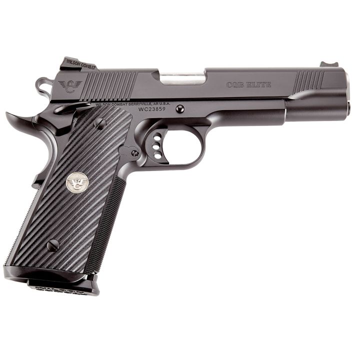 Wilson Combat CQBEFS45A CQB Elite 45 ACP 8+1 5" Stainless Match Grade Barrel, Black Serrated Carbon Steel Slide, Black Carbon Steel Frame w/Beavertail, Black G10 Starburst Grip