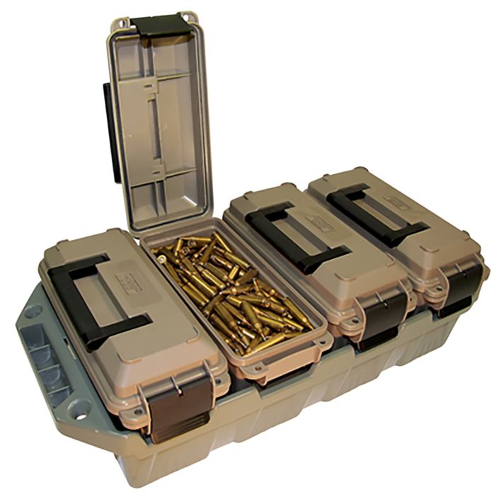 MTM Case-Gard AC4C 4-Can Ammo Crate30Cal Dark Earth/Army Green Polypropylene