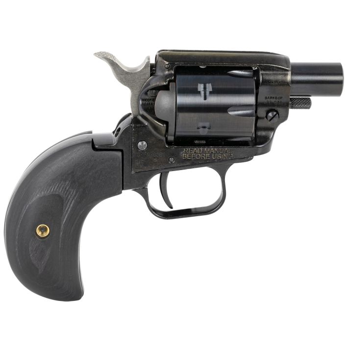Heritage Mfg BK22B1BHBD Barkeep Boot 22 LR 6 Shot, 1.68" Black Steel Barrel, Black Oxide Zinc Alloy Frame, Black Cylinder Black Wood Grip, Hammer/Thumb Safety, Exposed Hammer