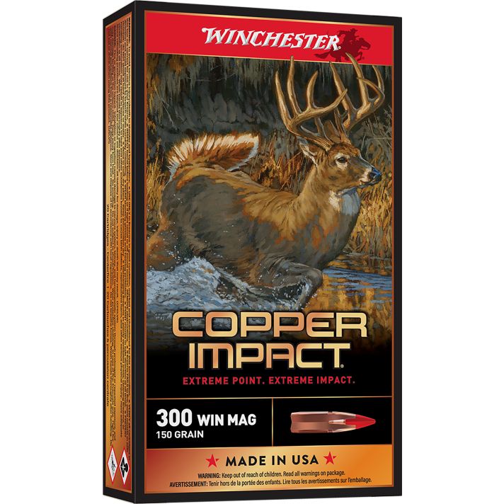 Winchester Ammo X300CLF Copper Impact300WinMag 150gr Copper Extreme Point Lead Free 20 Per Box/10 Case