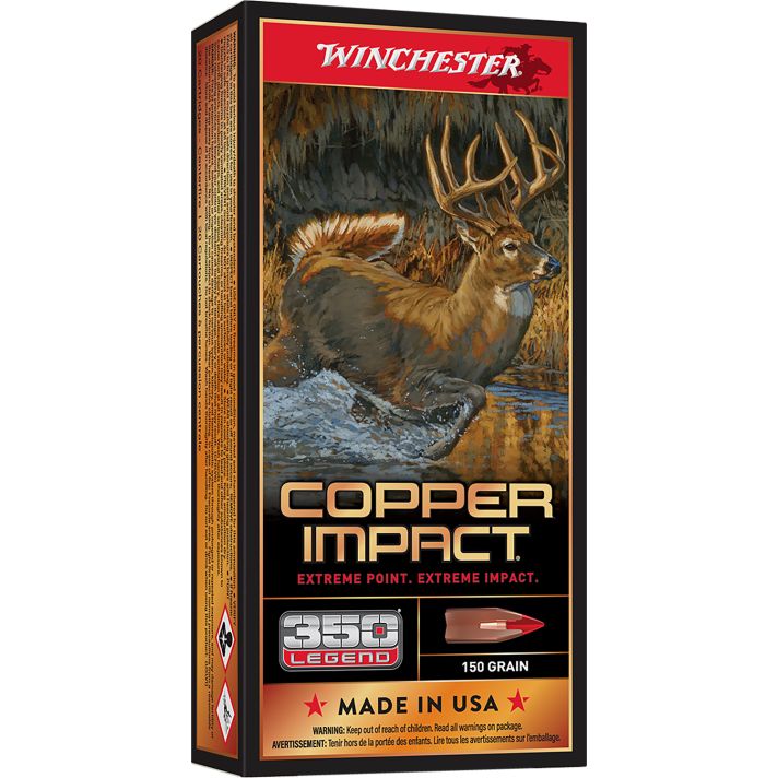 Winchester Ammo X350CLF Copper Impact350Legend 150gr Copper Extreme Point Lead Free 20 Per Box/10 Case
