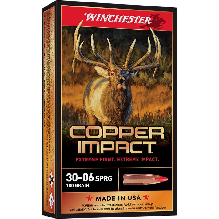 Winchester Ammo X3006CLF2 Copper Impact30-06Springfield 180gr Copper Extreme Point Lead Free 20 Per Box/10 Case