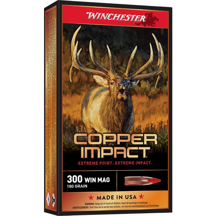 Winchester Ammo X300CLF2 Copper Impact300WinMag 180gr Copper Extreme Point Lead Free 20 Per Box/10 Case