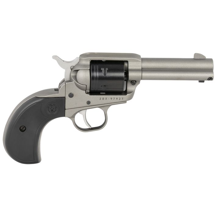 Ruger 2016 Wrangler22 LR 6 Shot 3.75" Silver Cerakote Steel Barrel, Silver Cerakote Aluminum Frame, Black Cerakote Cylinder, Black Birdshead Grip, Exposed Hammer