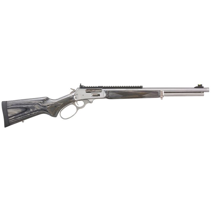Marlin 70478 1895 Big Loop Full Size 45-70 Gov 6+1 19" Polished Stainless Steel Threaded Barrel, Polished Stainless Stainless Steel Receiver, Fixed Gray Laminate Stock