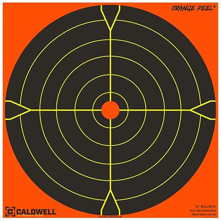Caldwell 1166107 Orange PeelSelf-Adhesive Paper Black/Orange 5.50" Bullseye 10 Pack