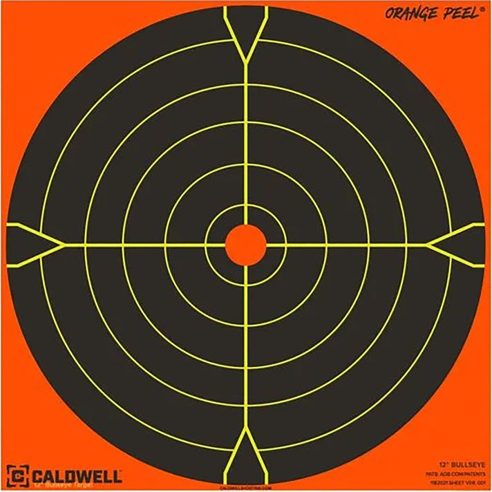 Caldwell 1166108 Orange PeelSelf-Adhesive Paper Black/Orange 5.50" Bullseye 25 Pack