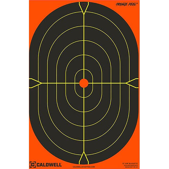 Caldwell 1175517 Orange PeelSelf-Adhesive Paper Black/Orange 12"x18" Oval Silhouette 5 Pack