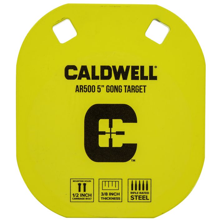 Caldwell 1116700 Gong5" Yellow AR500 Steel 0.38" Thick Hanging