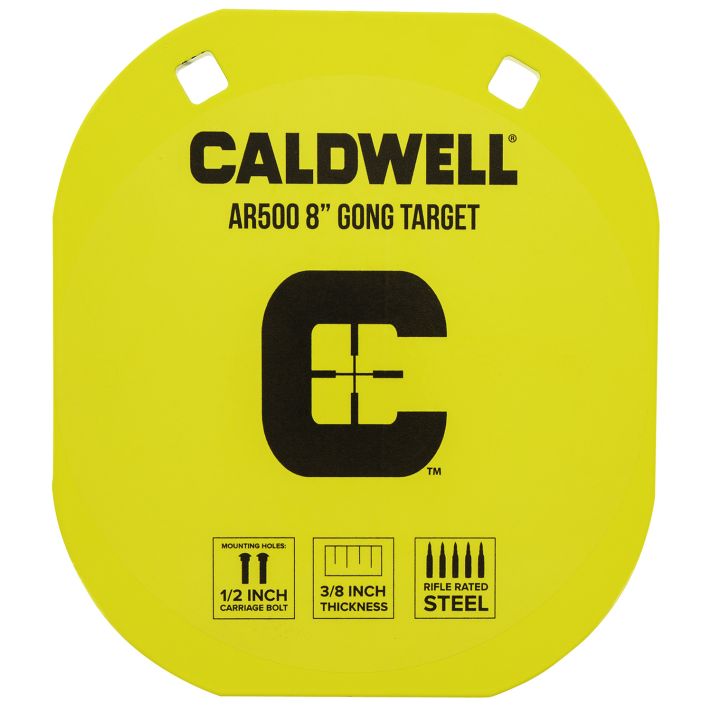 Caldwell 1116703 Gong8" Yellow AR500 Steel 0.38" Thick Hanging