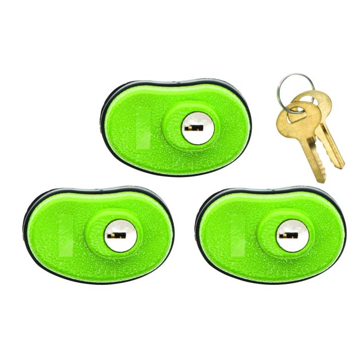 Lockdown 1118825 Keyed Trigger LockOpen With Key Green Rubber 3 Pack