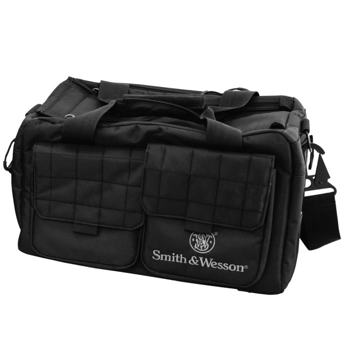 M&P Accessories 110013 RecruitBlack Nylon Two Interior Pockets & Magazine Pouches Large Exterior Pockets Rubber Foot Skids Includes Padded Carrying Strap