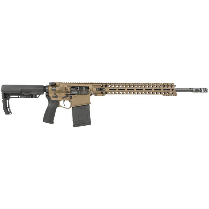 Patriot Ordnance Factory 01807 Revolution Gen4 Direct Impingement 308 Win 20+1 18.50" Match Grade Barrel, Burnt Bronze Receiver, Adjustable Black Stock & Black MFT Grip Ambidextrous