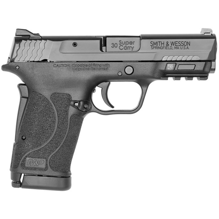 Smith & Wesson 13459 M&P M2.0 Shield EZ Micro-Compact Frame 30 Super Carry 10+1, 3.67" Black Armornite Stainless Steel Barrel & Serrated Slide, Matte Black Polymer Frame w/Picatinny Rail, Grip Safety