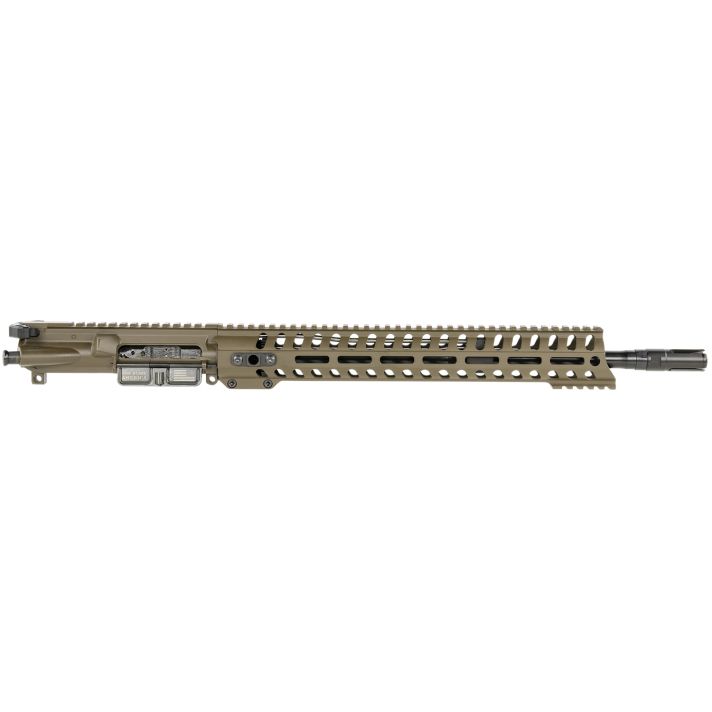 Patriot Ordnance FactoryMinuteman Complete Upper 5.56x45mm NATO 16.50" Black Nitride Barrel Aluminum Patriot Brown Receiver 14.50" M-LOK Handguard Lo Pro DI Gas Block (Mid Length)
