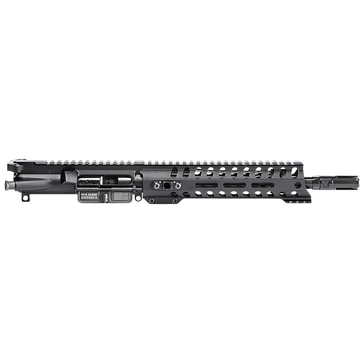 Patriot Ordnance FactoryMinuteman Complete Upper 5.56x45mm NATO 10.50" Black Nitride Barrel Aluminum Black Anodized Receiver 9" M-LOK Handguard Lo Pro DI Gas Block (Mid Length)