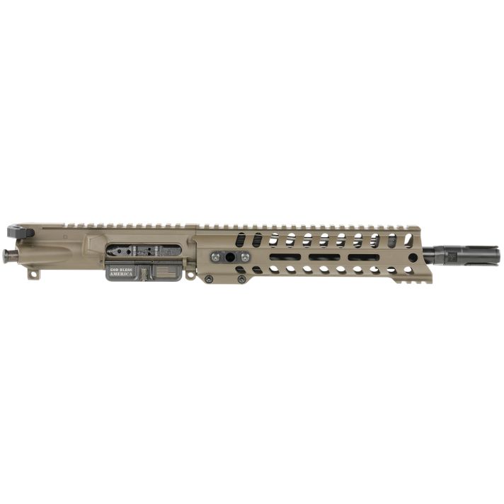 Patriot Ordnance FactoryMinuteman Complete Upper 5.56x45mm NATO 10.50" Black Nitride Barrel Aluminum Patriot Brown Receiver 9" M-LOK Handguard Lo Pro DI Gas Block (Mid Length)