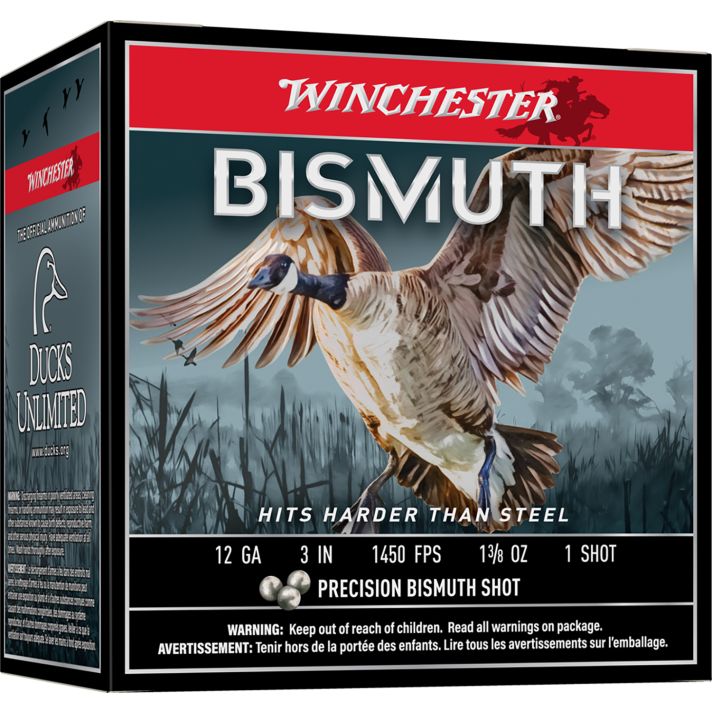 Winchester Ammo SWB1231 Bismuth12Gauge 3" 1 3/8oz Tin Plated Bismuth 1Shot 25 Per Box/10 Case