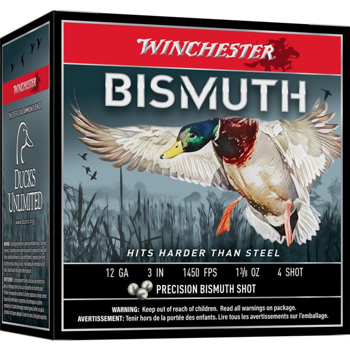 Winchester Ammo SWB1234 Bismuth12Gauge 3" 1 3/8oz Tin Plated Bismuth 4Shot 25 Per Box/10 Case