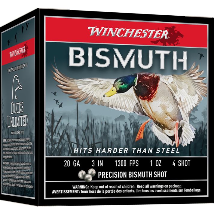Winchester Ammo SWB2034 Bismuth20Gauge 3" 1oz Tin Plated Bismuth 4Shot 25 Per Box/10 Case