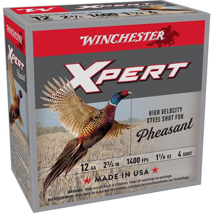 Winchester Ammo WEXP12H4 Xpert Pheasant Lead Free High Velocity 12Gauge 2.75" 1 1/8oz 4Shot 25 Per Box/10 Case