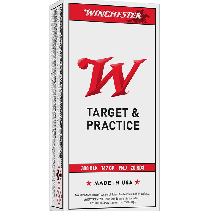 Winchester Ammo USA300B147 USA300Blackout 147gr Full Metal Jacket Open Tip 20 Per Box/10 Case