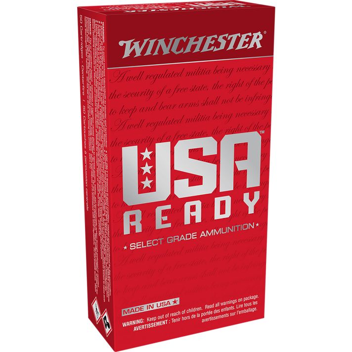 Winchester Ammo RED10 USA Ready 10mmAuto 180gr Full Metal Jacket Flat Nose 50 Per Box/10 Case